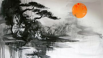 Abstract Zen landschap 