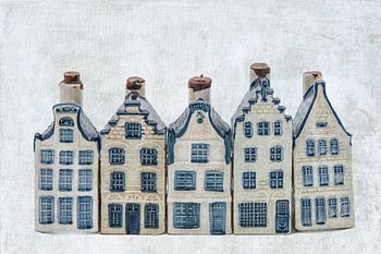 Delft blue nostalgic houses in a row