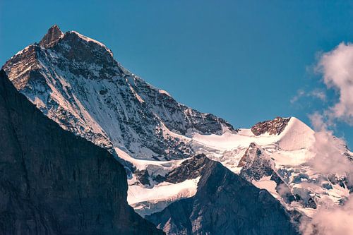Snow capped peaks of the Jungfrau & Silberhorn