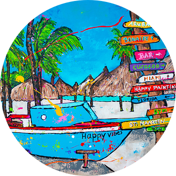 Palm Beach Aruba van Happy Paintings