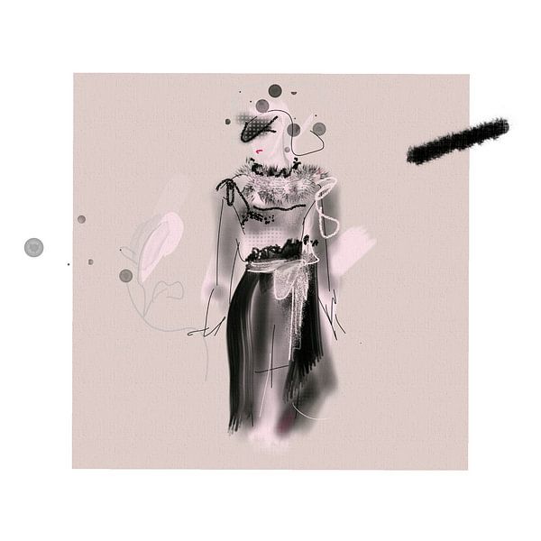 Modedame in Schwarz von Csilla Albert