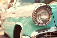 Oude turquoise Amerikaanse auto