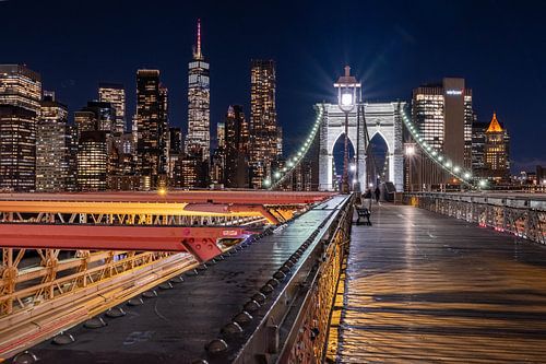 Brooklyn Bridge in het donker
