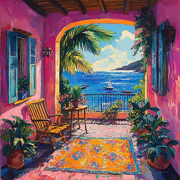 Matisse inspiriert Mediterran Meerblick Meer Fauvismus von Niklas Maximilian