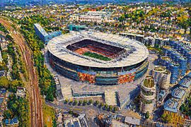 L'Emirates Stadium de l'Arsenal à Londres, une peinture impressionniste. sur Galerie Hoppenbrouwers