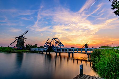Panoramische zonsopgang Kinderdijk