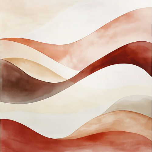 Golven abstract waterverf rood