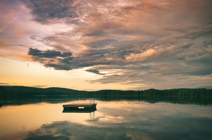 Floating island in a Swedish lake by Martin Köbsch