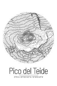 Pico del Teide | Landkarte Topografie (Minimal) von ViaMapia