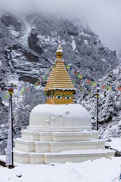 Stupa bij de intree van Namche Bazaar van Ton Tolboom