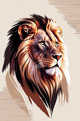 Majestueuze digitale leeuwenkunst