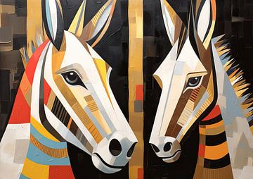 Painting Colourful Zebra's | Zebra Party by ARTEO Paintings