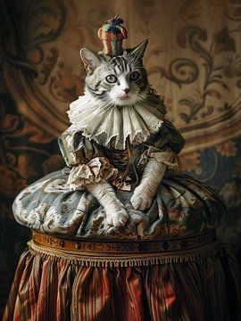 kat met jurk van haroulita