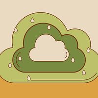In The Clouds | 2D-Rendering von grünen Wolken