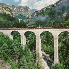 Steam train over viaduc de la Donne by Erik de Klerck