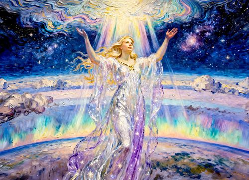 Eos, godin van de dageraad en het hemelse licht uit de Griekse mythologie