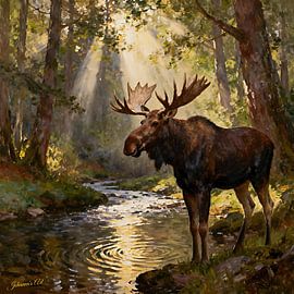 Wildlife - Untamed Grace - Moose 1 by Johannas Art Creations