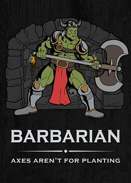 Gevreesde orc barbaar met dubbele bijl van Pixelbull Design
