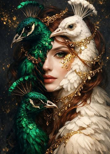 Portrait de la déesse paon, reine de la fantaisie