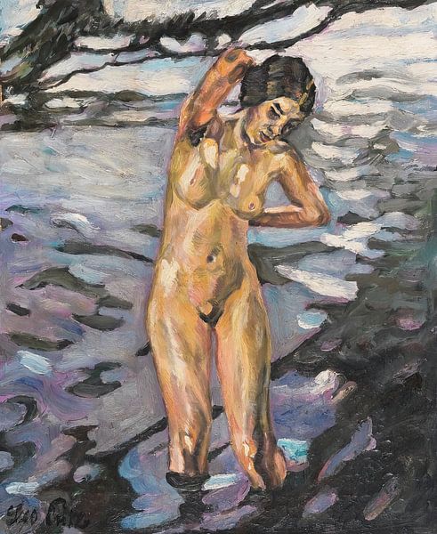 Leo Putz - Bathers, Standing Female Nude (1914) by Peter Balan
