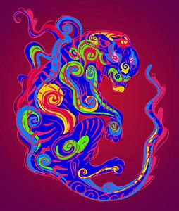 Asian Dragon in Bright Colours