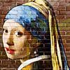 Girl with a Pearl Earring - Johannes Vermeer -graffiti by Lia Morcus