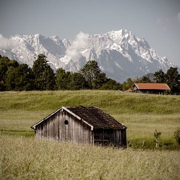 Zugspitzblick in Ohlstadt van Andreas Müller