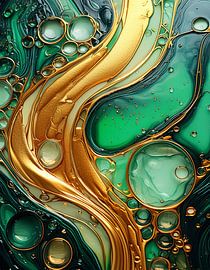 Goud en groen met patroon