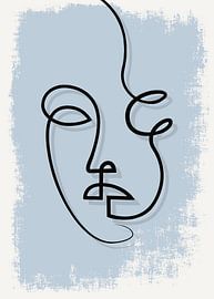 Portrait/line drawing blue