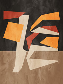 Moderne minimalistische, organische und geometrische abstrakte Kunst in Erdtönen. von Online Arts