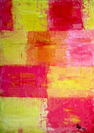 Squares XII in red, money and white by elha-Art