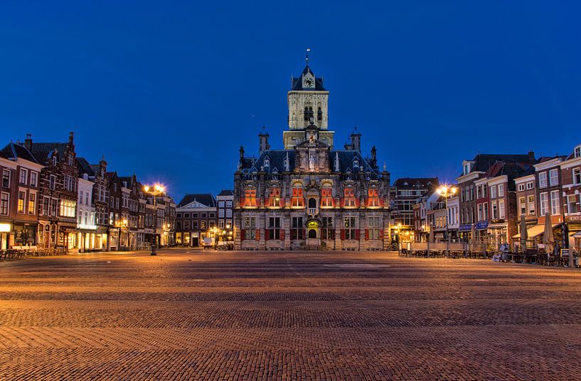 De Markt in Delft van Charlene van Koesveld