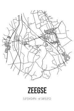 Zeegse (Drenthe) | Landkaart | Zwart-wit van Rezona