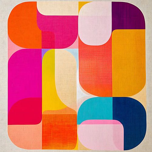 Vrolijk abstract kleurrijk werk op canvas achtergrond