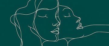 Two faces - Minimalist line by Poster Art Shop