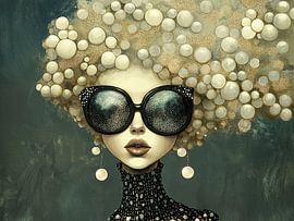 Frau mit Wuschelkopf von Kunst Laune