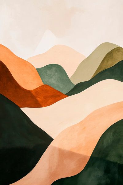 Berglandschap in zachte kleuren van Poster Art Shop