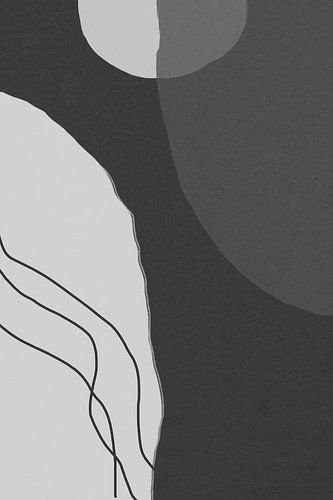 Moderne abstracte minimalistische vormen in zwart en wit VIII