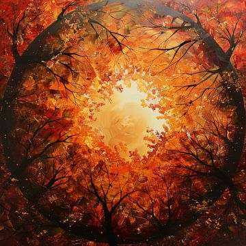 Herfst cirkel abstract van TheXclusive Art