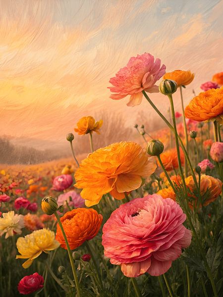 Fleurs de rêve : Grand champ de fleurs blanches par Artistic