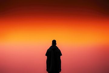 Eenzame figuur in de zonsondergang van Frank Heinz