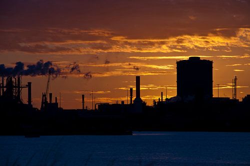 Sunset behind Factory