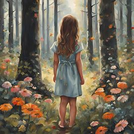 Kleines Mädchen auf Abenteuer 1.2 Malerei von ComfortQ