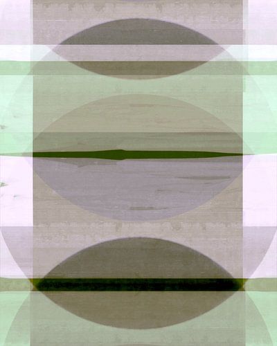 Abstracte Bauhaus Vormen Geometrie Bruin Grijs Groen