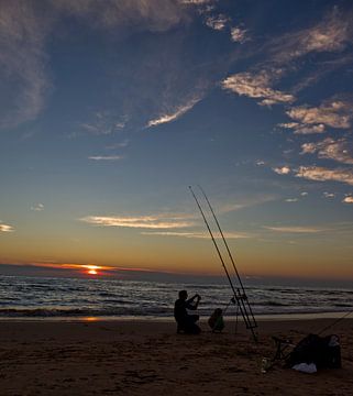 sunset fishermen by Bram van Elk