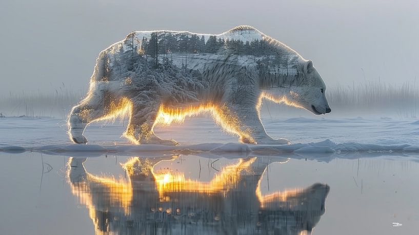 multiple exposure between animal and nature by Gelissen Artworks