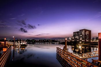 Deventer haven bij nacht