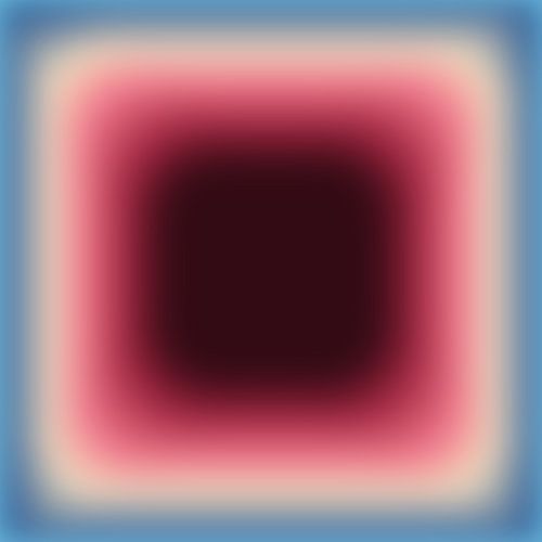 Neonkunst im Retro-Stil der 70er Jahre. Abstrakter Farbverlauf in Rosa, Creme und Blau von Dina Dankers