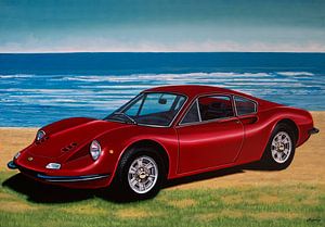 Peinture de la Ferrari Dino 246 GT 1969 sur Paul Meijering
