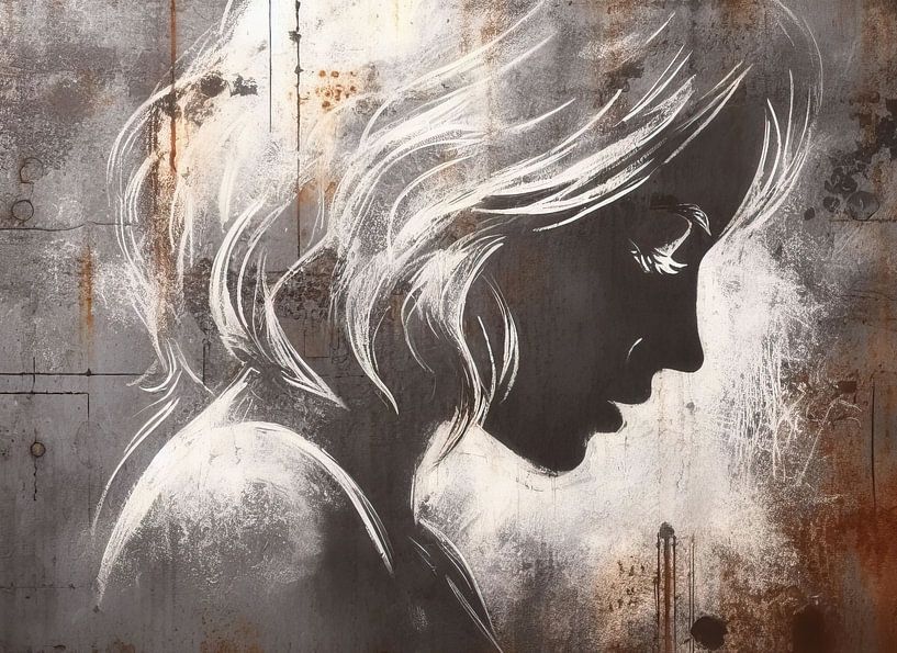 Banksy Stijl Portret van De Mooiste Kunst